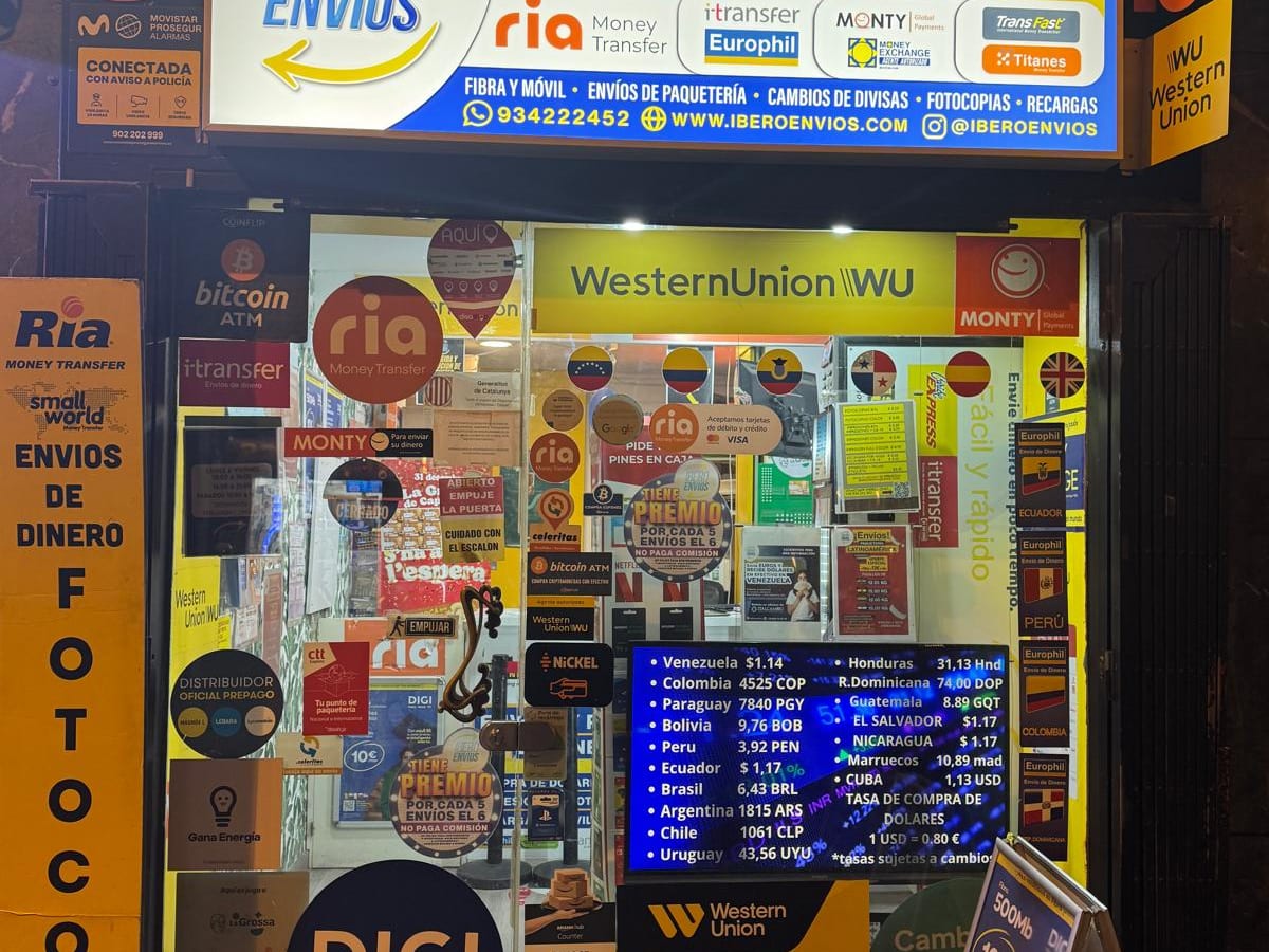 IBEROENVIOS, WesternUnion, Ria money transfer, Monty, Digi Distribuidor Oficial, Amazon Counter, Money Exchange, Europhil, Barcelona — foto 2